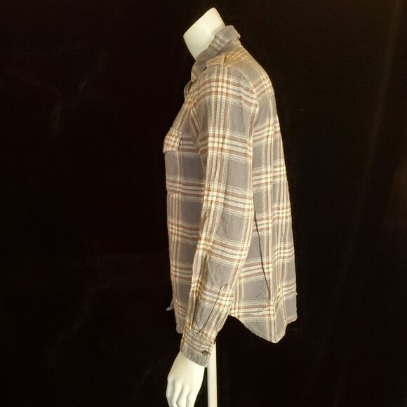 Billabong Gray, Red, & Cream Plaid Button Down Shirt (S) - Picture 4 of 6